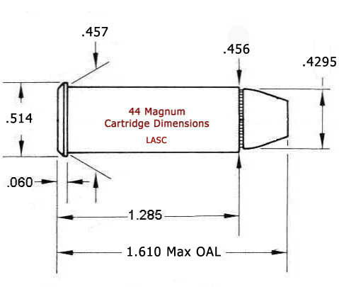 44 magnum bullet. 44 Magnum Cartridge dimensions